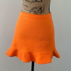 Cute Zara Vibrant Orange Mini Skirt with Ruffle Hem
